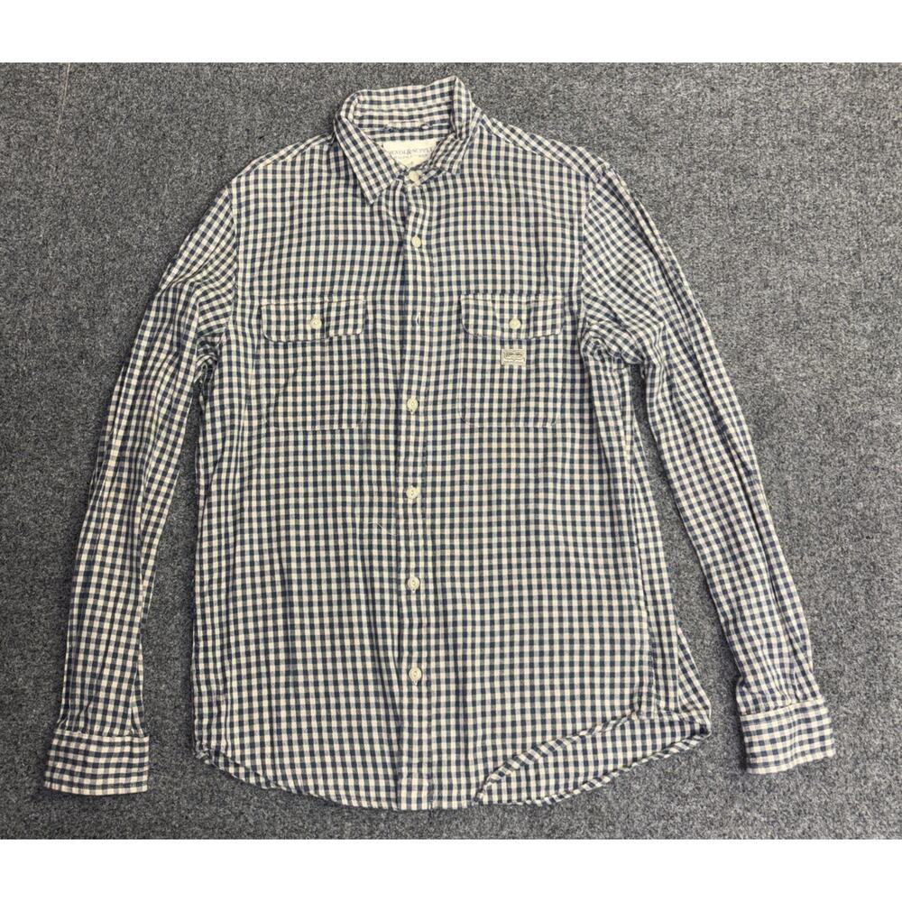 Denim Supply Ralph Lauren Button Up Shirt Men’s Size Large Blue Beige Check